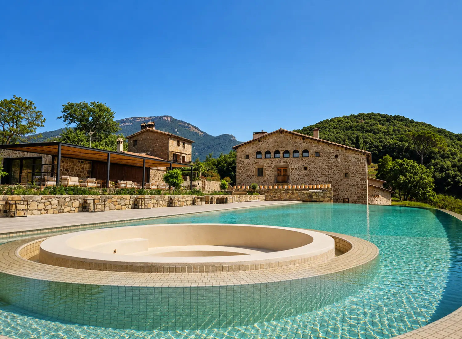 Foc a terra piscina